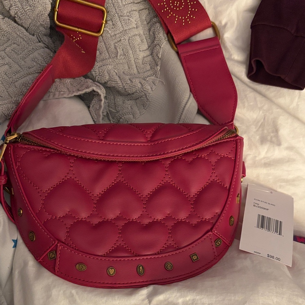 Betsey Johnson Pink Heart Crossbody Bag